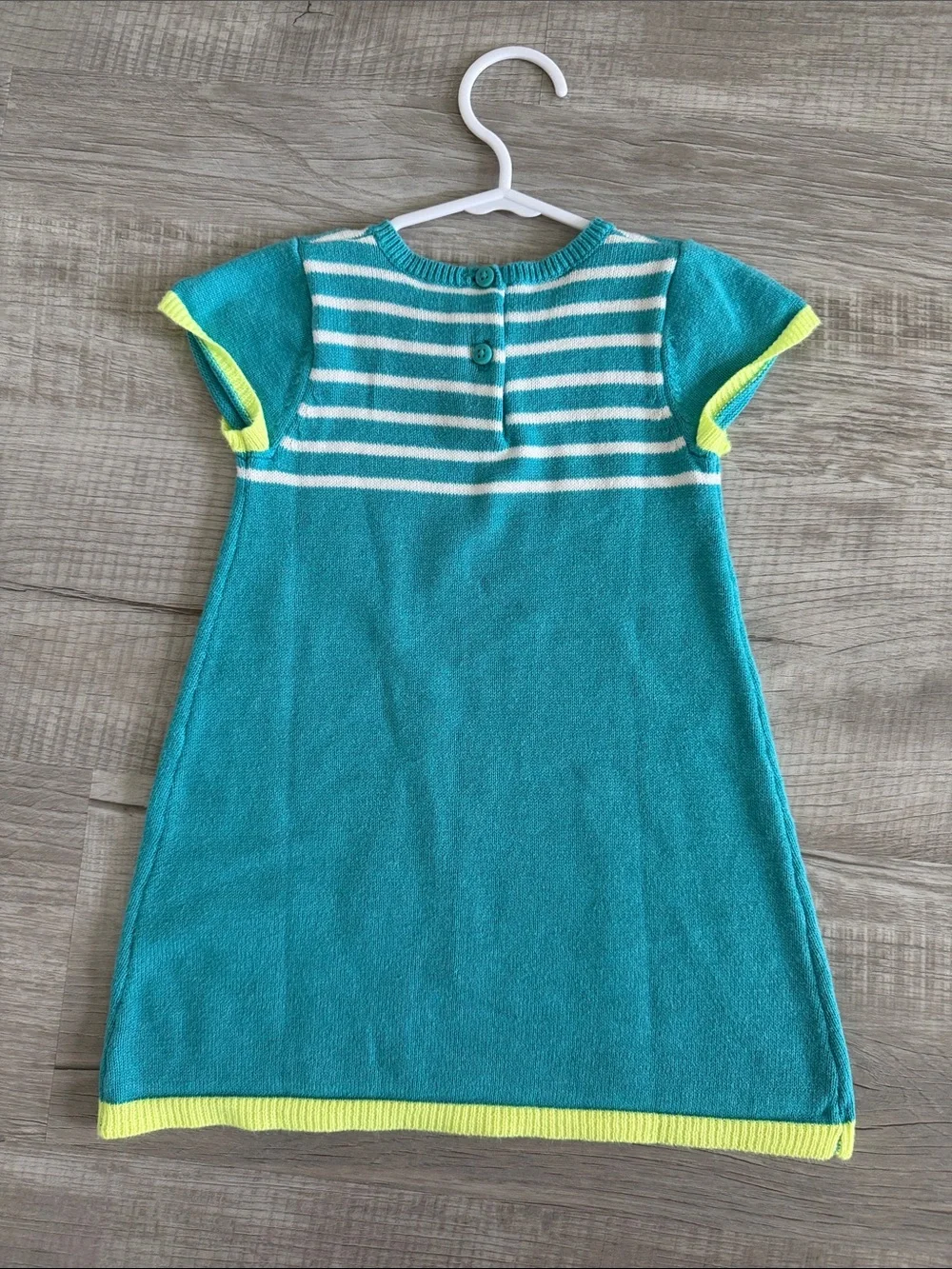 Gymboree Girls' Teal & Lime Bird Knit Dress